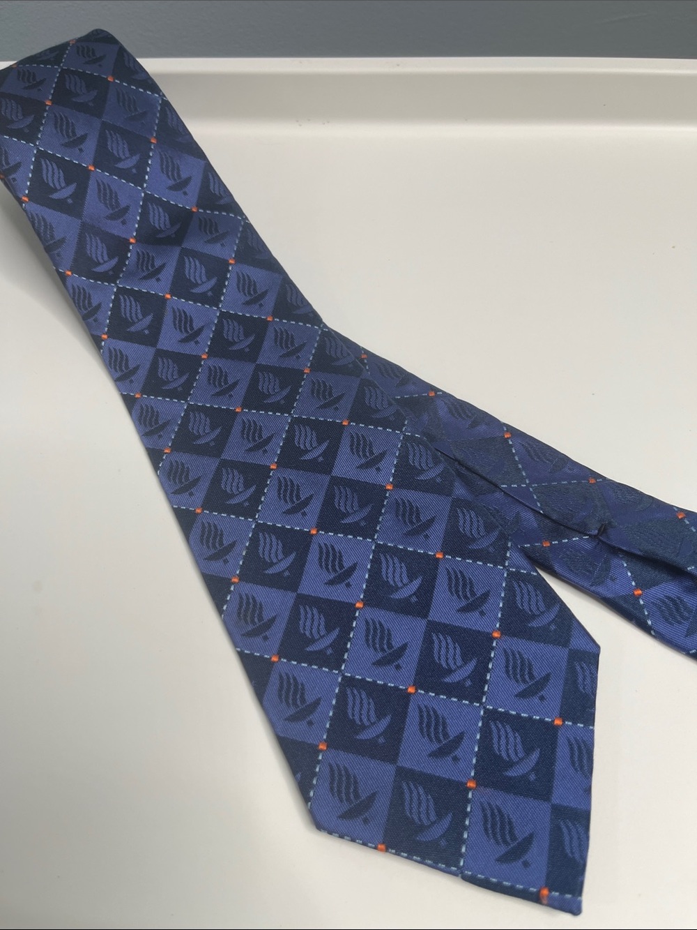 University of Jyvaskyla Finland Silk Tie Blue Marja Kurki